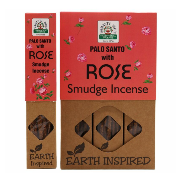 Incienso Natural Palo Santo con Rosas - Namaste India