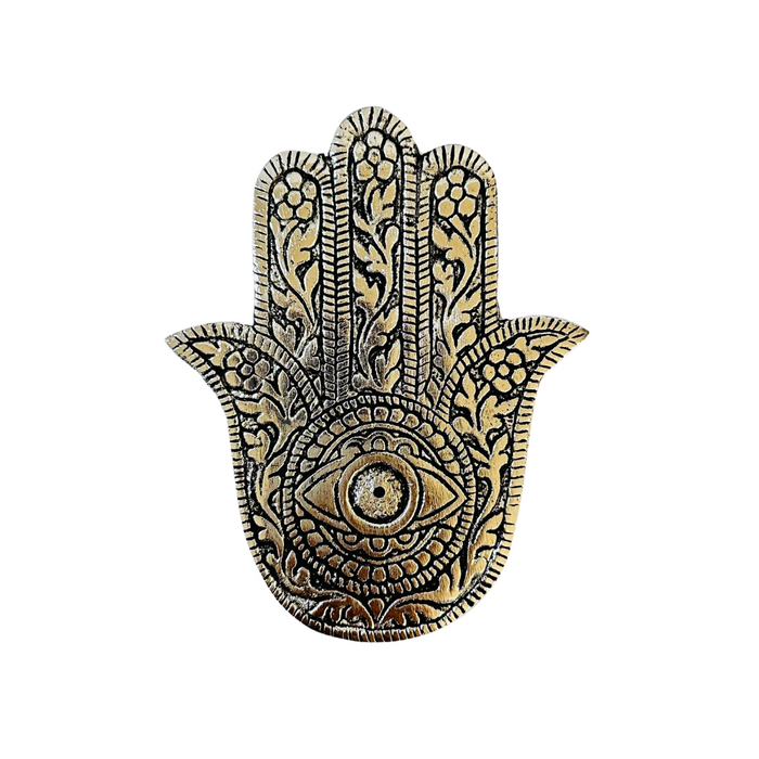 Porta Incienso Mano de Fatima Plateado