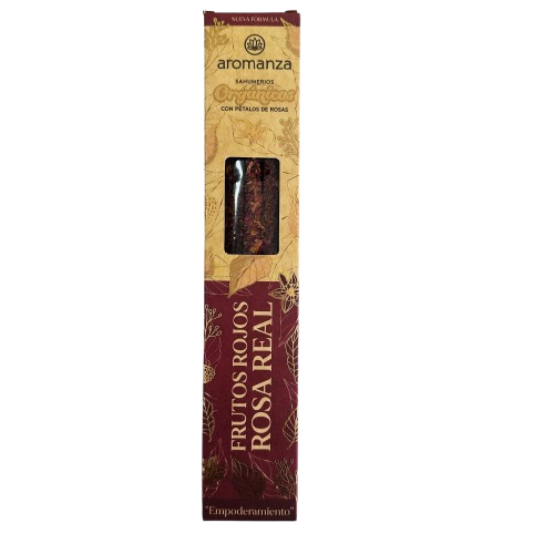 Sahumerio Organico Frutos Rojos Rosa Real - Aromanza