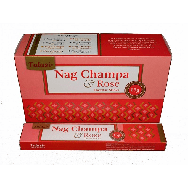 Rosa Nag Champa Incienso Natural Tulasi