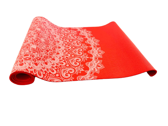 Mat de Yoga Rojo Diseño Sunflower