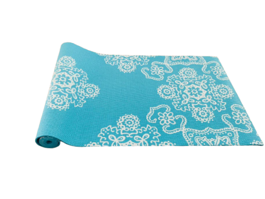 Mat de Yoga Celeste Diseño Floral