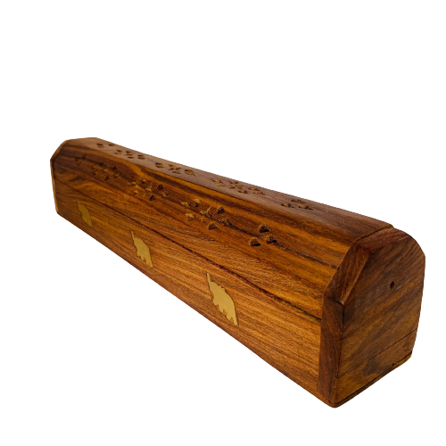Porta Incienso Caja de Madera - Elefante