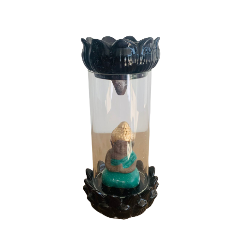 Porta Incienso Cascada Glass Budda