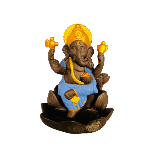 Porta Incienso Cascada Ganesha Azul