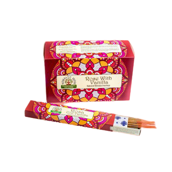 Incienso Natural Rosa con Vainilla - Namaste India