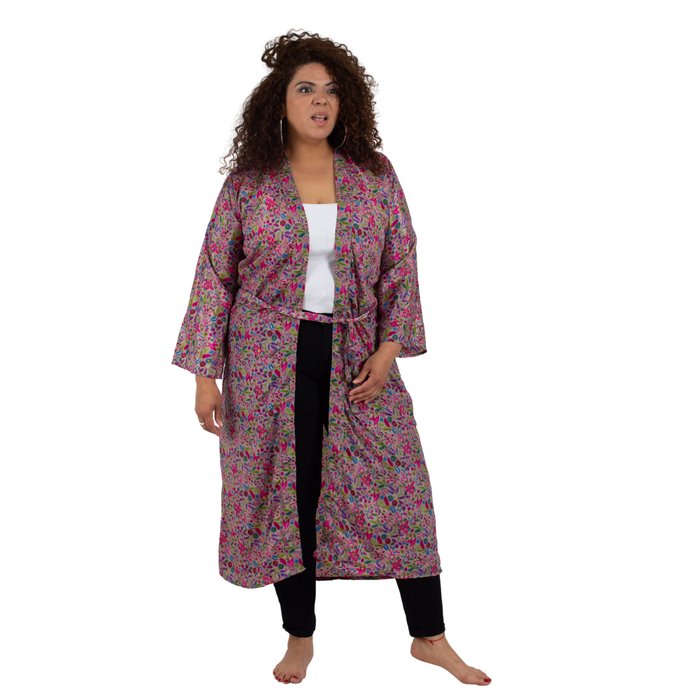 Kimono Trisha Gris con Rosa