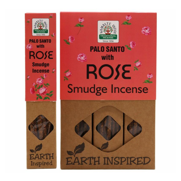 Incienso Natural Palo Santo con Rosas  - Namaste India