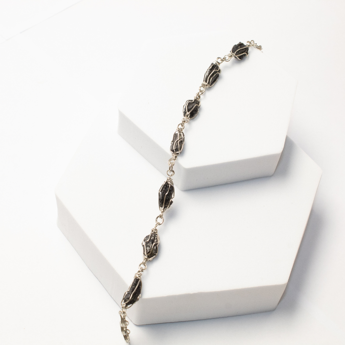 Pulsera Tejido Alpaca Piedra Turmalina