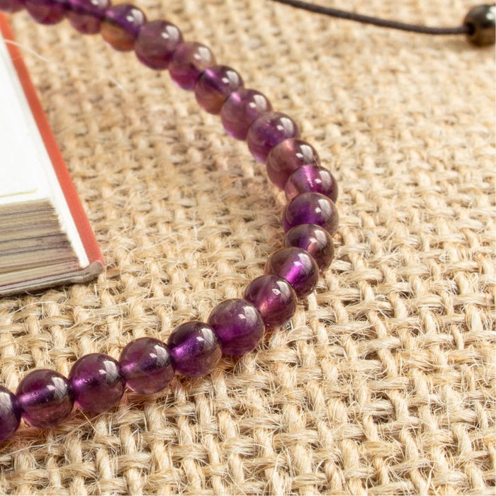 Pulsera Ajustable Amatista 4mm