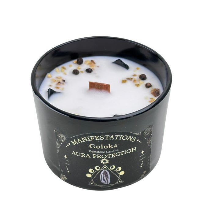 Vela Pachuli con Obsidiana Negra - Protección del Aura