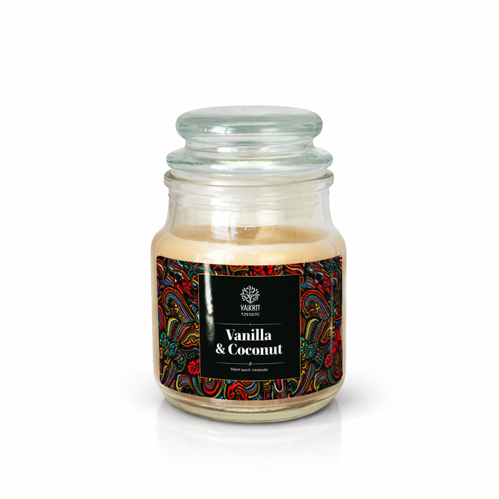 Vela Tapa Vidrio- Vainilla Coco