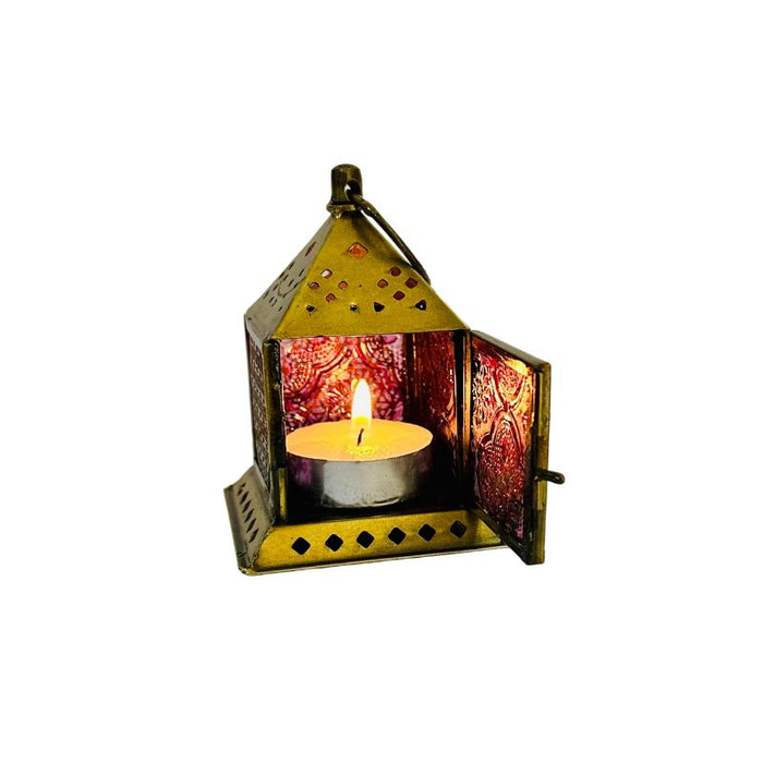 Farol Encantado - Porta Vela Flor Vida Rosa - Chico