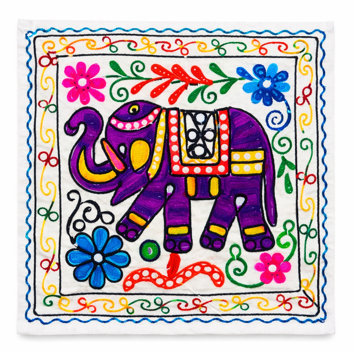 Funda de Cojín Elephant Morado y Rosado