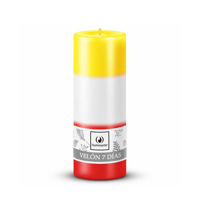 Velón Liso 7 Días Amarillo Blanco Rojo - Rosa Mística