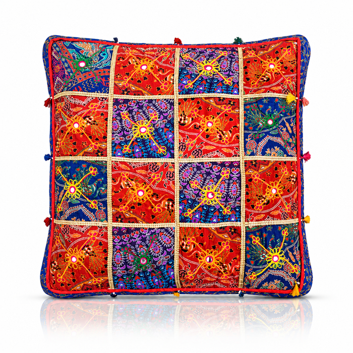 Cojin de Suelo Patchwork Azul Extra Grande