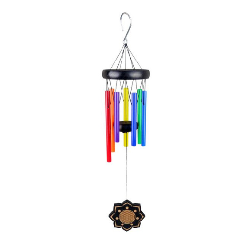 Campana de Viento 7 Chakra Flor de la Vida 56cm