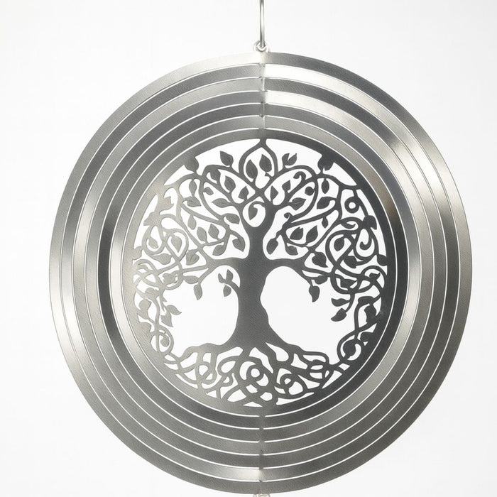 Anillo de Viento Árbol de la Vida Plateado