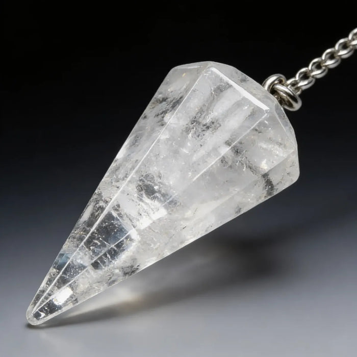Péndulo Pirámide Cuarzo Cristal Grande