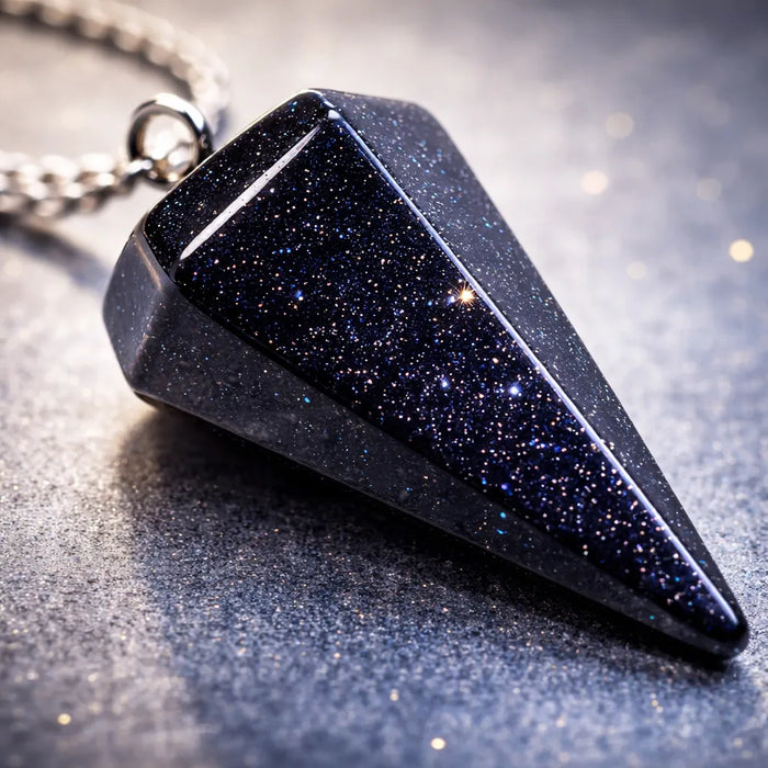 Péndulo Pirámide Lluvia de Estrellas Azul Grande
