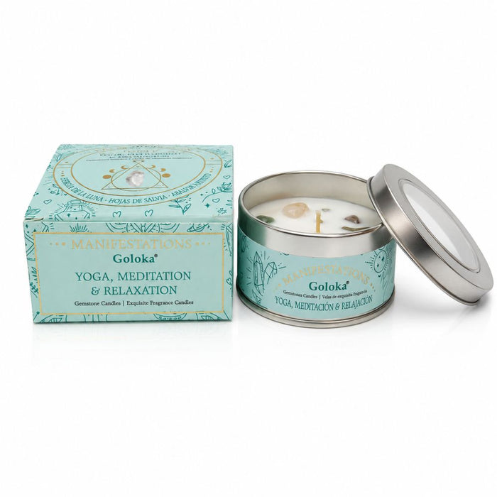 Vela Tarro Hojas de Salvia Raiz Vetiver con Piedra Luna