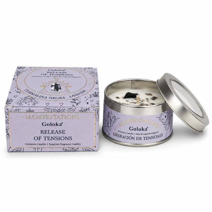 Vela Tarro Lavanda con Turmalina Negra