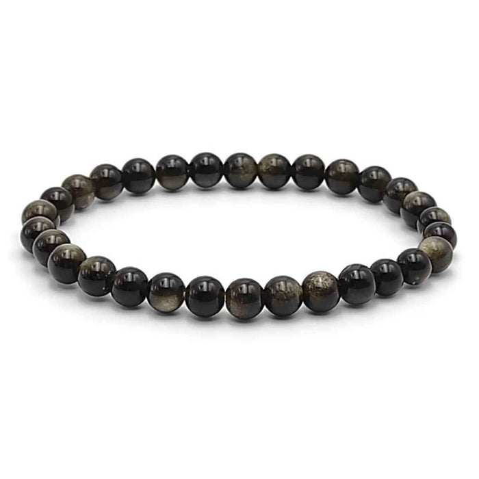 Pulsera Obsidiana Dorada 6mm