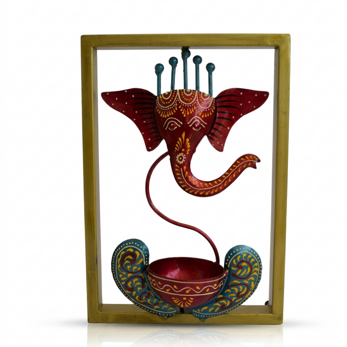 Cuadro Porta Vela Tribal Elephant