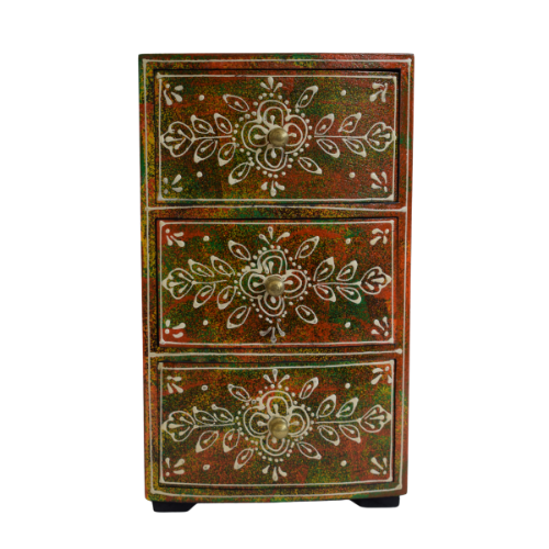 Cajonera Larga Esmeralda Carmesí 3 Cajones