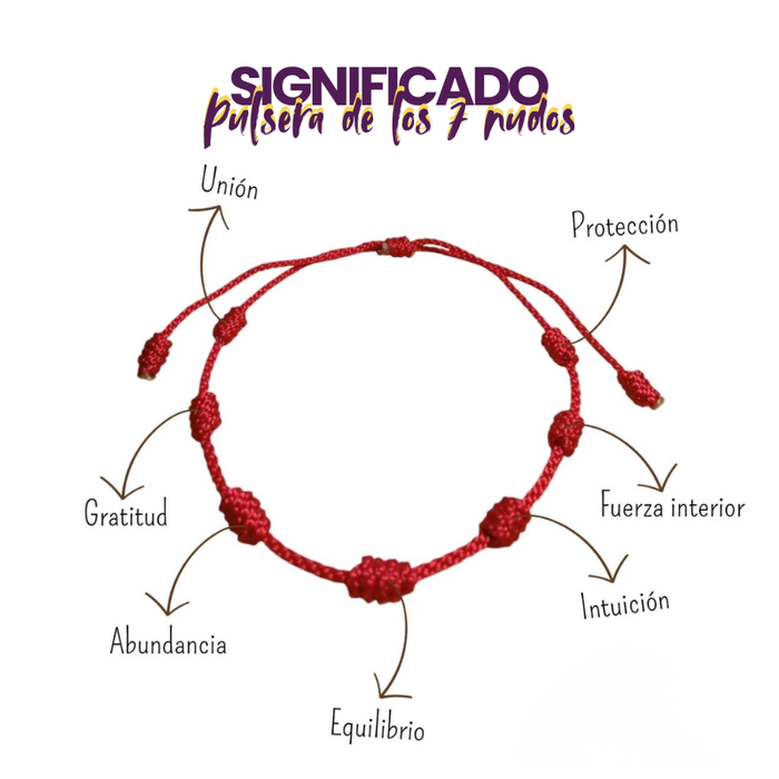 Pulsera Hilo Rojo 7 Nudos