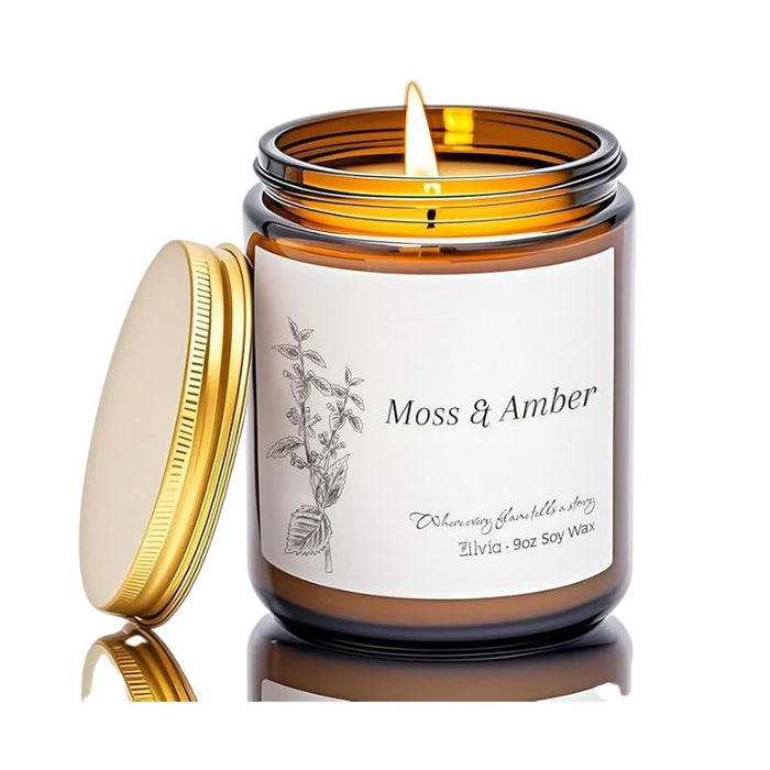 Vela Cera de Soya Musgo y Ámbar