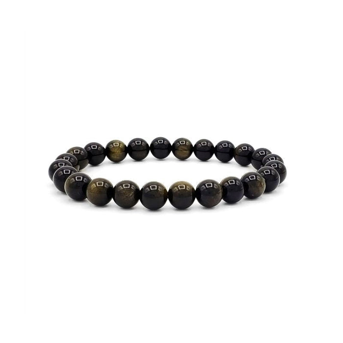 Pulsera Obsidiana Dorada 8mm