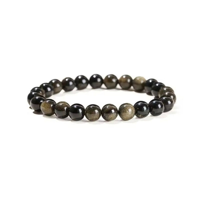 Pulsera Obsidiana Dorada 8mm