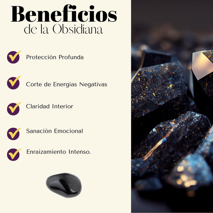 Pulsera Obsidiana Negra con Ojo Turco 4mm