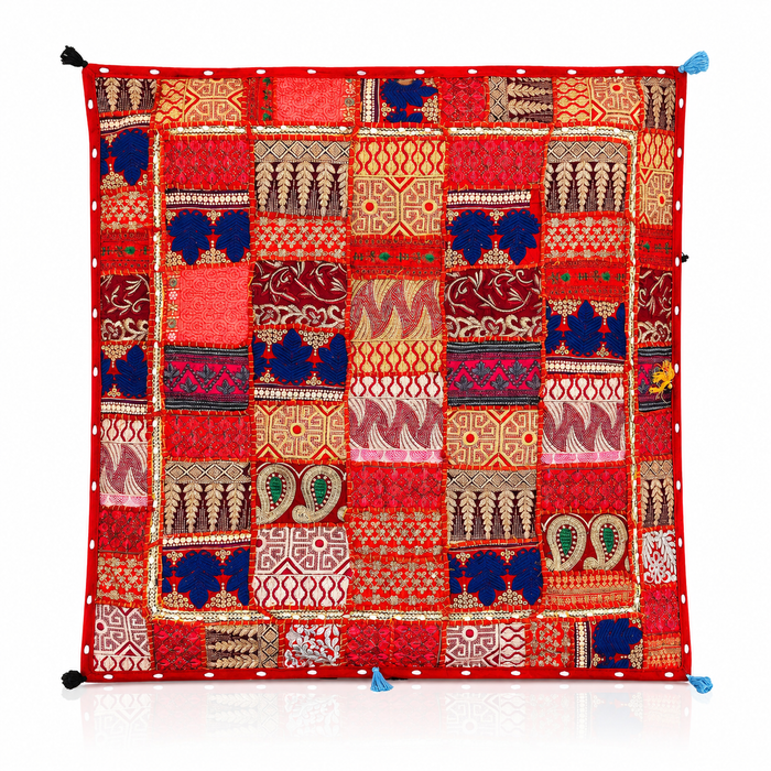Cojin de Suelo Patchwork Rojo Extra Grande