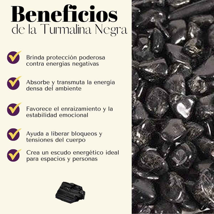 Pulsera Turmalina Negra 6mm
