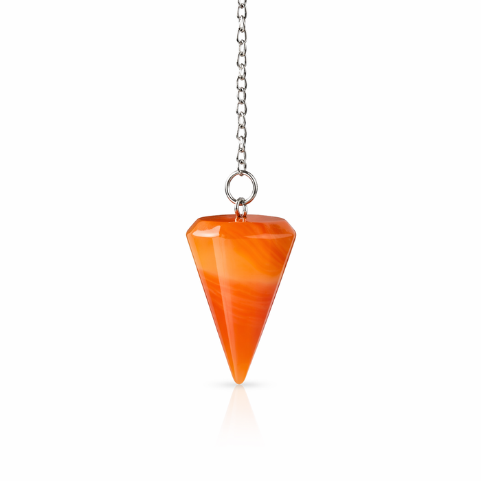 Péndulo Pirámide Agata Naranja Chico