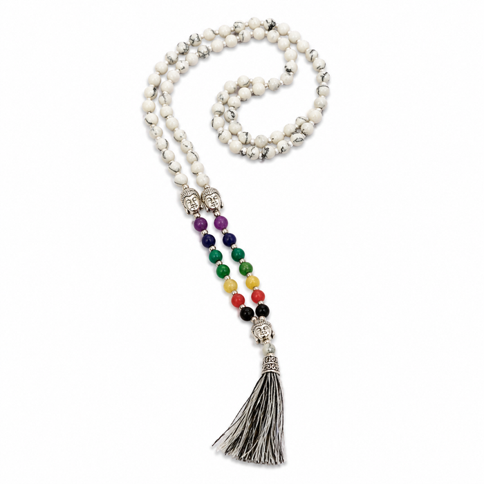 Japa Mala Buda Howlita 6mm