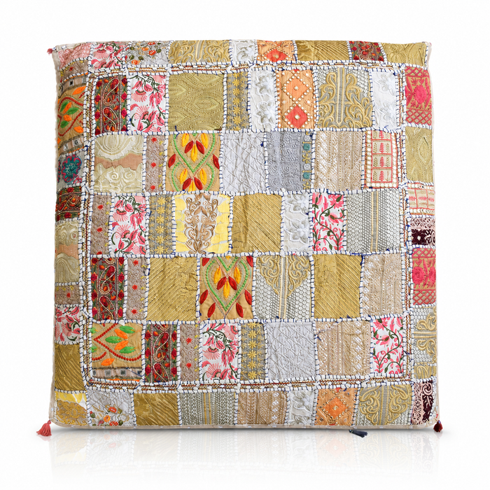 Cojin de Suelo Patchwork Blanco Extra Grande