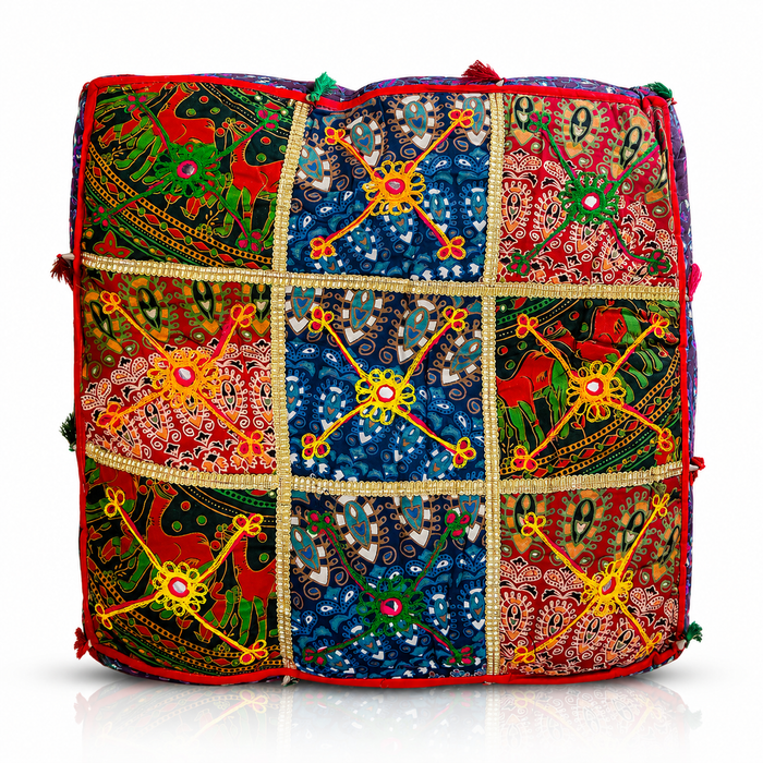Cojin Patchwork Indio Cuadrado Grande