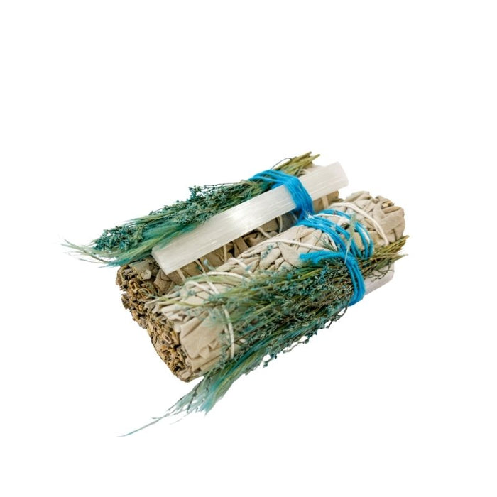 Sahúmo de Salvia Blanca con Piedra Selenita