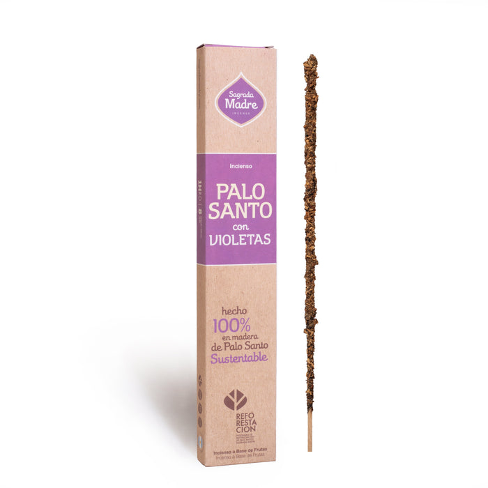 Varilla Sahumerio Palo Santo con Violetas - Sagrada Madre