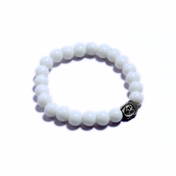 Pulsera Budda Charm Agata Blanco