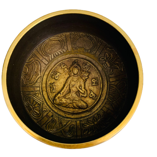 Cuenco Oscuro Tibetano 12 cm - Budda Yellow