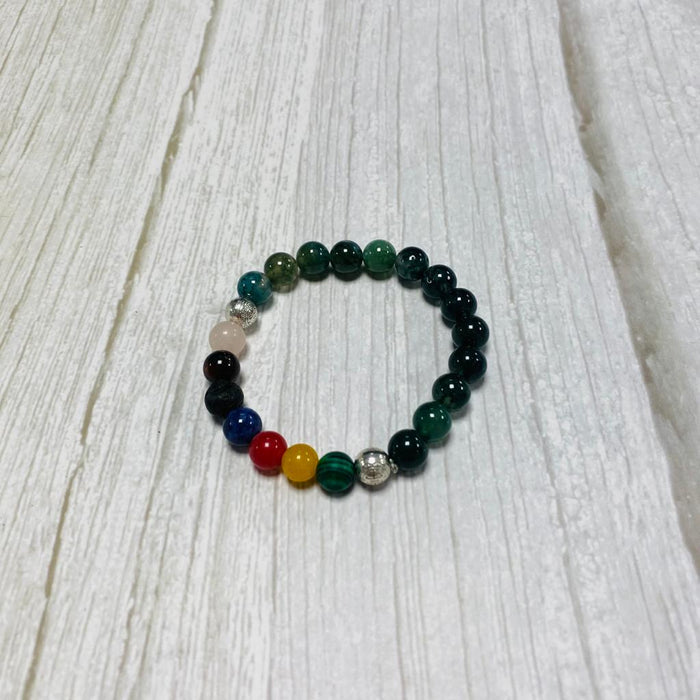 Pulsera Agata Verde 7 Chakras